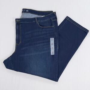 Old Navy Plus Women's Power Slim Straight Leg Jean Size 28 4X Blue Mid Rise